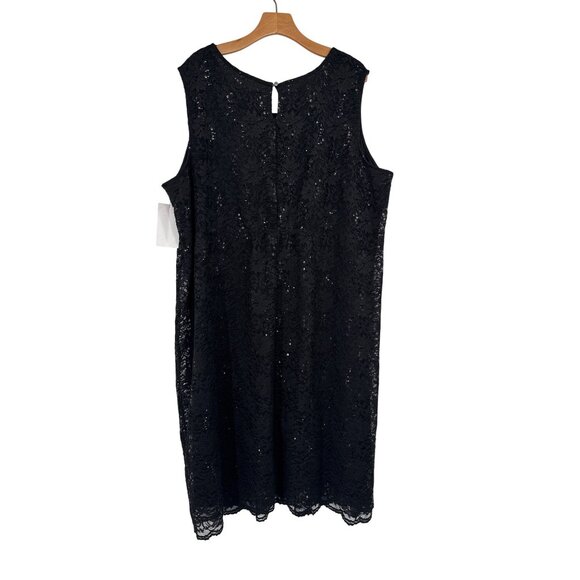 Catherines Plus Size 30w Black Lace Sleeveless Dress  Sequins Detail formal new - Picture 4 of 5